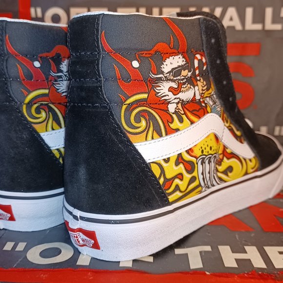 Vans Sk8-Hi Men\'s 11.5 Santa Flame Suede Canvas Black  VN0A5HZZA5P main image 9